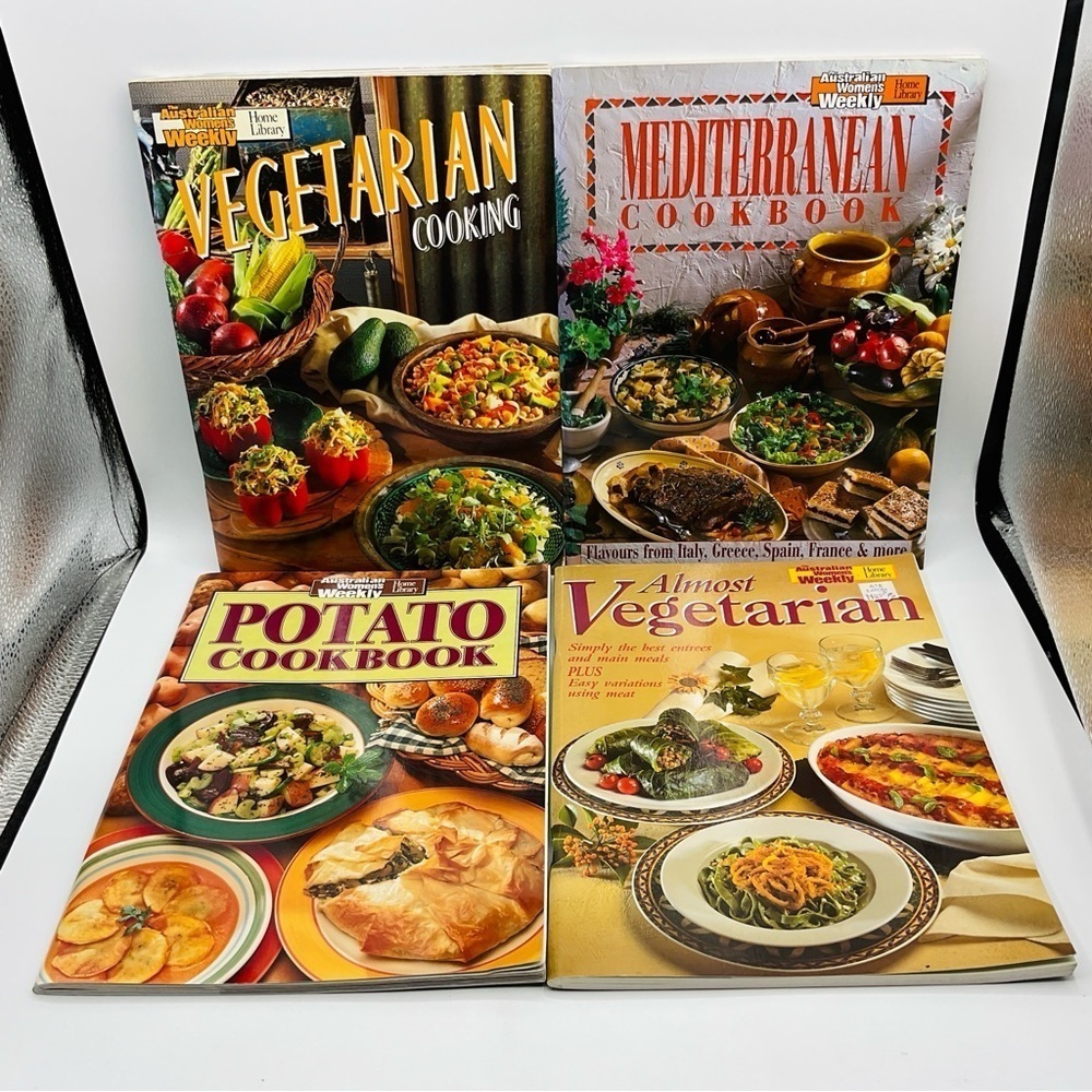 VTG Australian Women's Weekly Lot of 4 Cook Book Magazines Vegetarian Mediterran